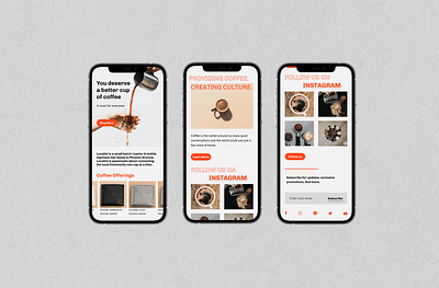 Mobile Coffee Website Landing branding design graphic design hero home page landing page mobile mobile design mockup responsive single page splash page ui uiux ux web web design website