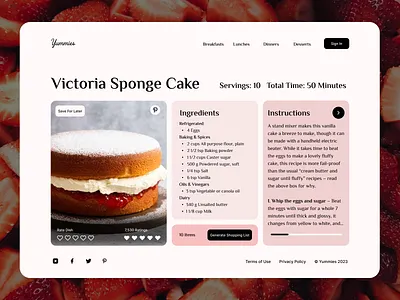 Recipe Page Exercise design ui ux visual design