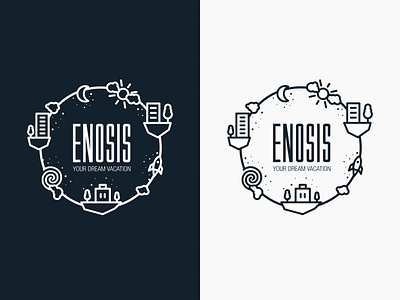 Enosis | Your dream vacation brand branding clean design flat illustration logo ui