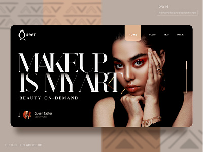 Queen Makeup Brand adobe xd branding creative process. creativeprocess design designcommunity designinspiration designportfolio figma inspiration interactiondesign landingpage productdesign ui userexperience userinterface ux uxdesign visualdesign webdesign