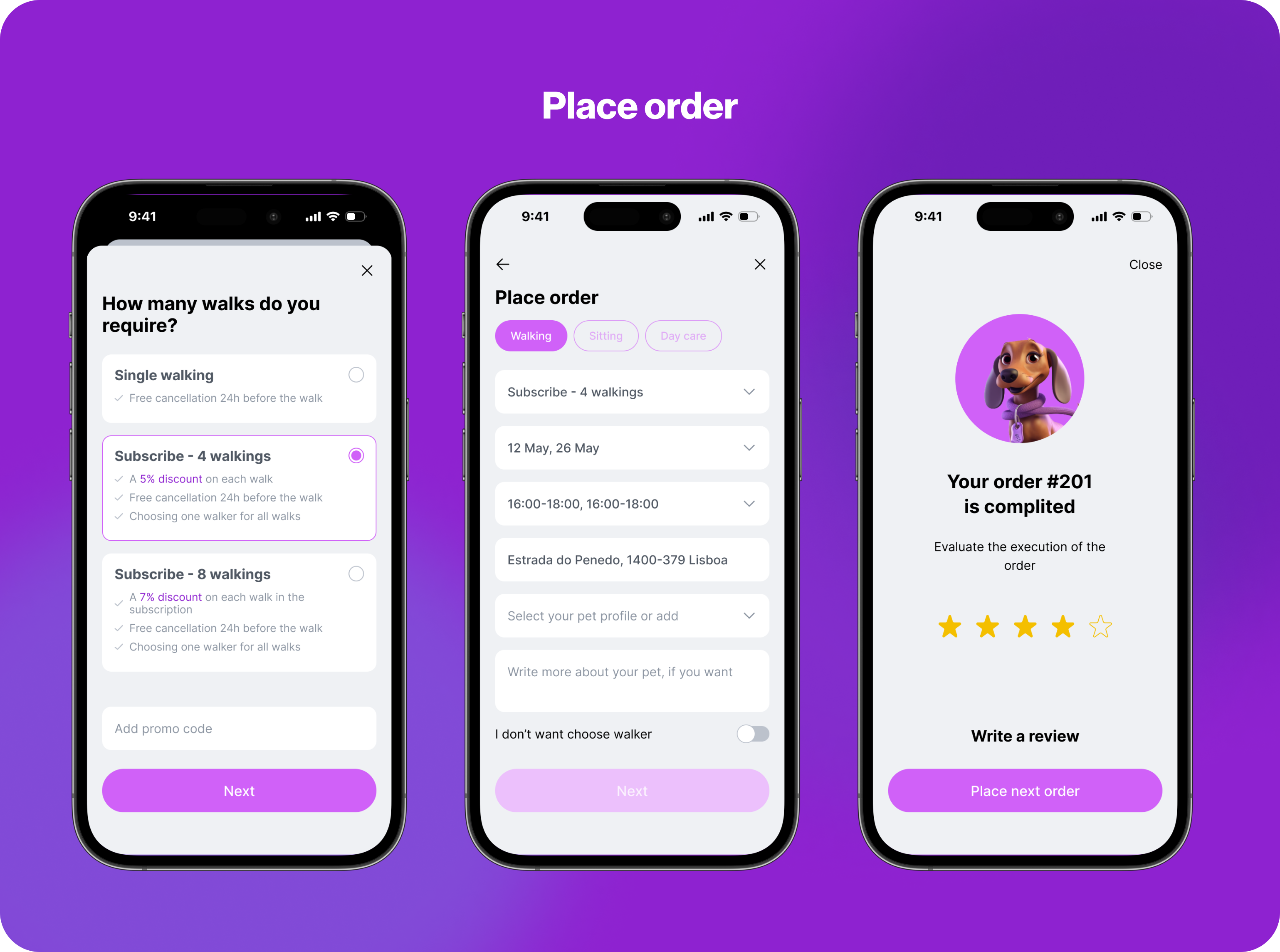 Tail wag—dog walking app by Julia Khmeleva on Dribbble