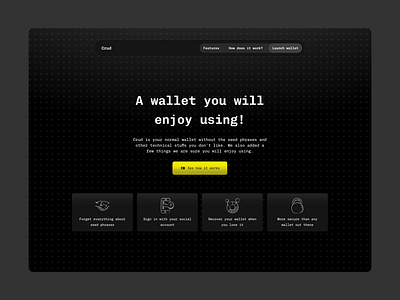 Crud Hero page [in progress] app blockchain design ui ux web3