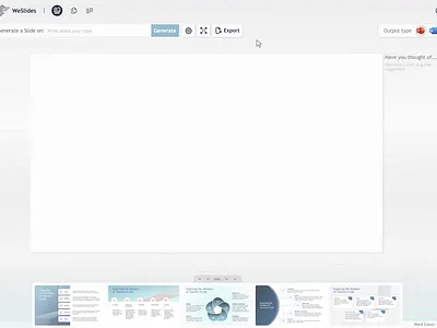 WeSlides AI content generation ui ui experience webdesign
