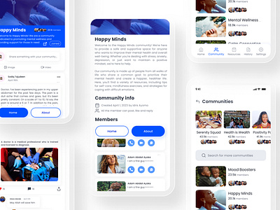 MoodBox Community app community resources design health tech mental health moodbox ui visual design wealth4us