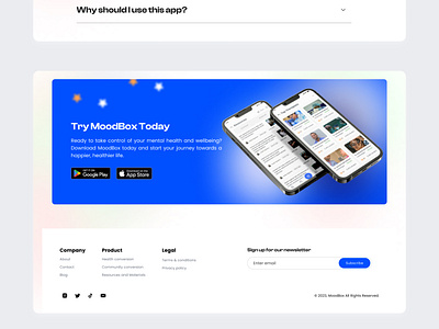 MoodBox Footer app design footer landingpage moodbox ui visual design wealth4us