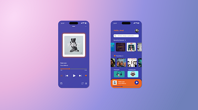 Music Player challenge contrast creativity dailyui design deveice figma music player orange ui ux violet