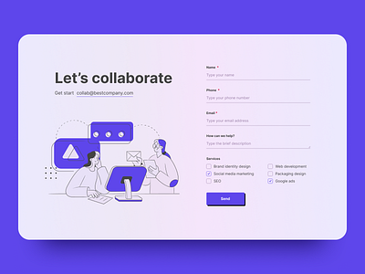 Contact Section - Daily Ui by Serj Mikey on Dribbble