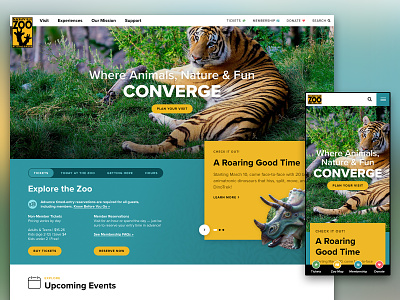 Nashville Zoo Homepage animals attraction carousel conservation mockup modern tabs ui website zoo