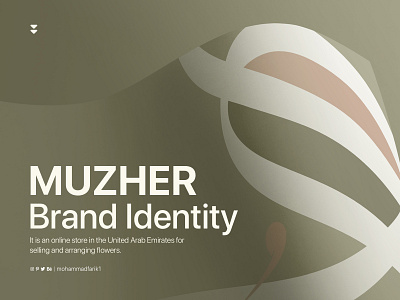 Muzher | Brand Identity arabic brand identity branding calligraphy design flowers brand graphic design green logo logo design logos mohammadfarik