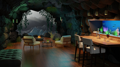 Cave Bar 3d animation design graphic design surreal