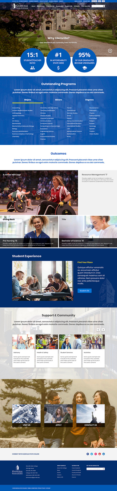 Glenville State College Web Redesign education redesign ui ux