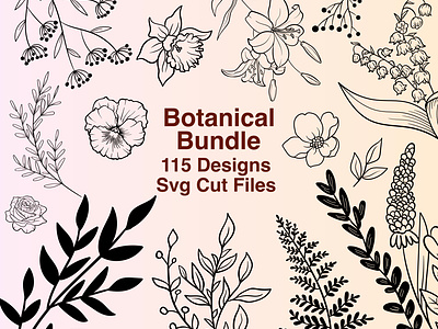 Simple Stem Birth Flower Clip Art Set by Rebecca Wasserberg on