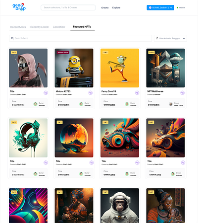 Genadrop ai blockchain design nft ux