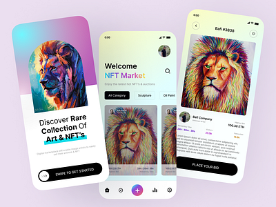 NFT Mobile App Design adobe xd app app design app design ui app interface app interface design app ui design figma interface interface design mobile mobile app mobile app design mobile interface mobile interface design mobile ui nft nft mobile ui