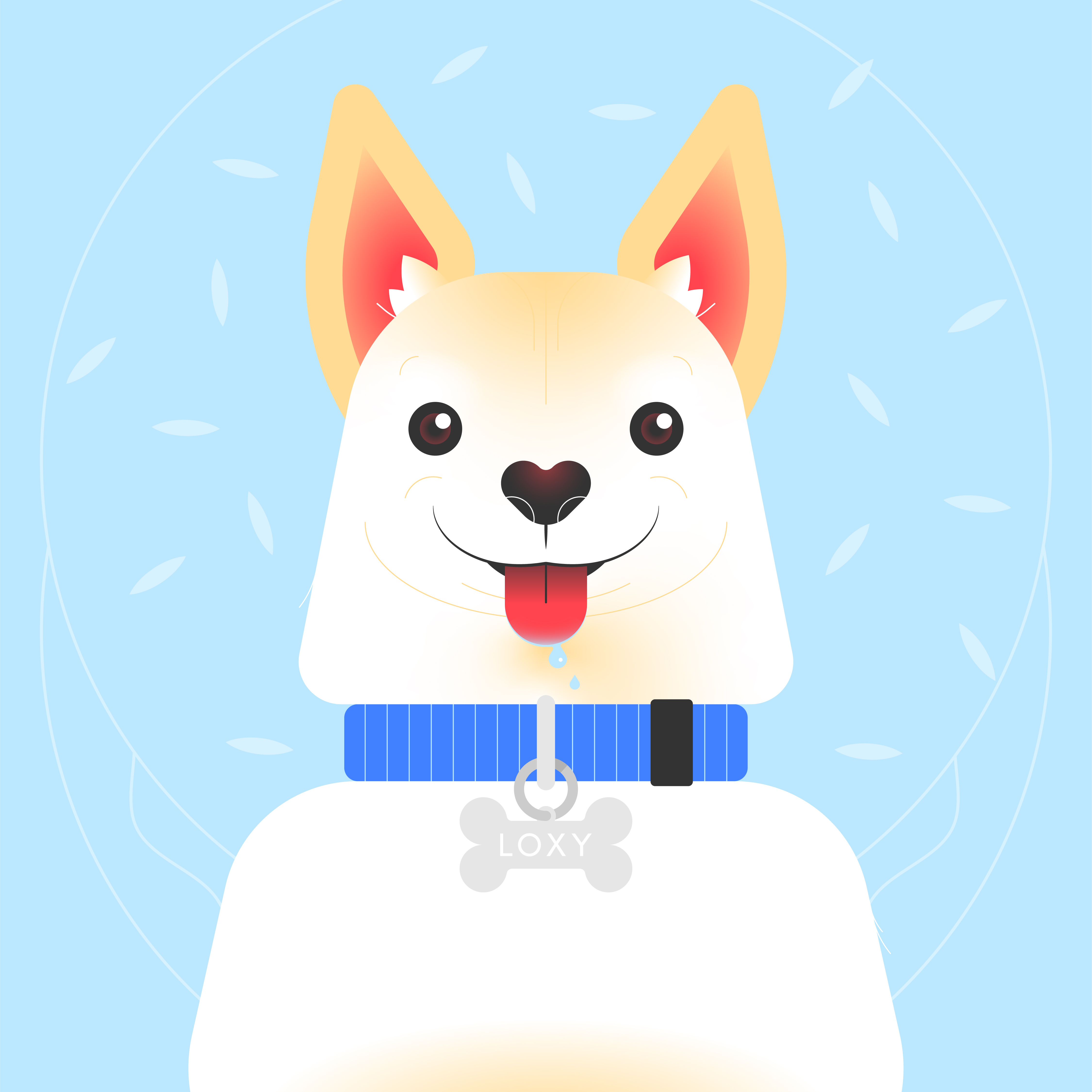 cream cheese dreams abstract blue branding cute design dog flat heart icon iconographic illustration logo ui vector