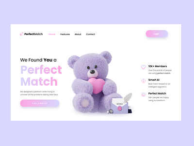 Daily UI — Landing Page adorable aesthetic cute cute illustration dailyui design home page homepage kawaii landing landingpage pink purple soft ui ui ux webdesign website websitedesign