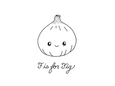 Day 096-365 F is for Fig 365project cute fig handlettering illustration ink kawaii