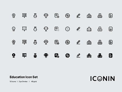 Iconin : Education Icon Set app icons education education icon flat icons icon icon illustration icon pack iconin iconography icons icons set iconset illustration interface icon line icons product icon school stroke icons vector icons web icons