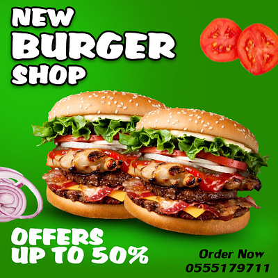 New Burger shop design graphic design photoshop social media post