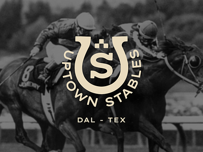Uptown Stables Horseshoe Mark branding checkered dallas derby design fort worth horse horseracing horseshoe illustrator logo racing s stables texas type typography uptown