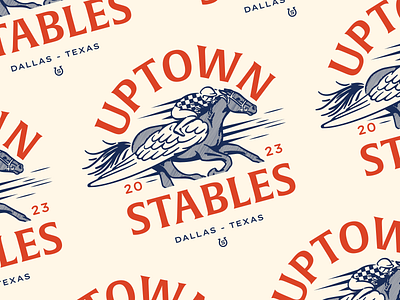 Uptown Stables Pegasus Racer apparel checkered dallas derby design dfw fort worth horse horseracing illustration illustrator jockey pegasus racer shirt stables texas type typography uptown