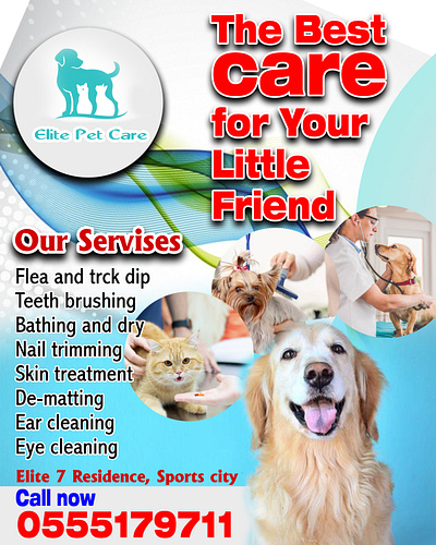 Elite pet care branding design graphic design photoshop social media post