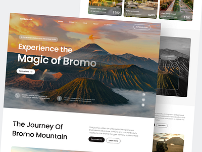 Wanderlush - Travel Landing Page adventure booking bromo mountain clean destination hero tourism travel travel agency traveler traveling trip ui uiux ux vacation web app web design webapp website