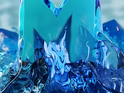 36 Days of Type: M 36daysoftype 36dot 3d blender ice illustration type design typography water