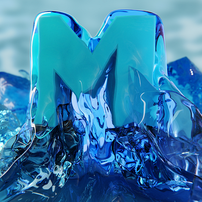 36 Days of Type: M 36daysoftype 36dot 3d blender ice illustration type design typography water