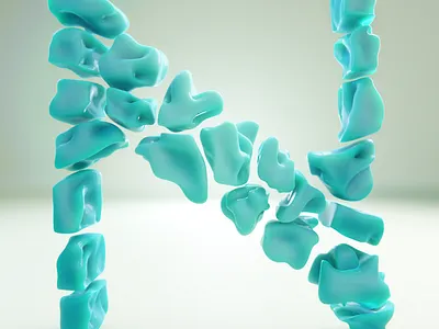 36 Days of Type: N 3d gum illustration organic rendering type design