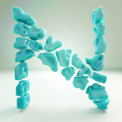 36 Days of Type: N 3d gum illustration organic rendering type design