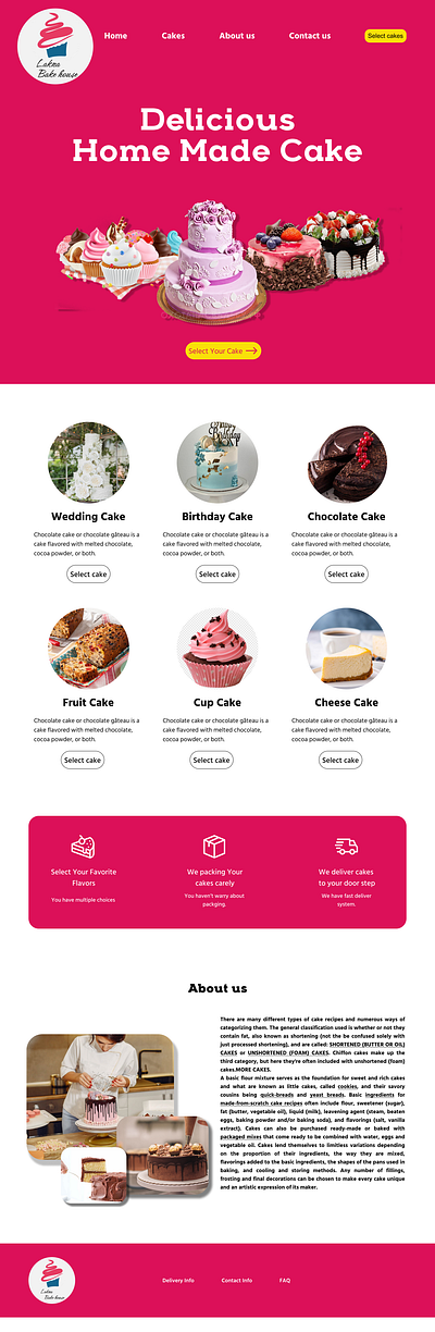 Homemade cake branding design figma food illustration logo ui vector website