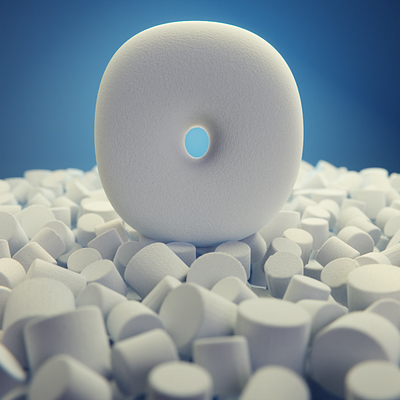 36 Days of Type: O 36daysoftype 36dot 3d illustration marshmallow rendering texture typography