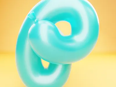 36 Days of Type: P 3d ballon bright colors illustration render studio lights