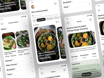 Food Recipe Mobile App clean cook cook app cooking cooking app diet food food app green ingredients mobile mobile app recipe recipe app recipes recipes app restaurant restaurant app vegetable vegetables