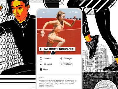 MOVE Fitness App Design design fitness illustration mobile mobile design product design running sports ui design