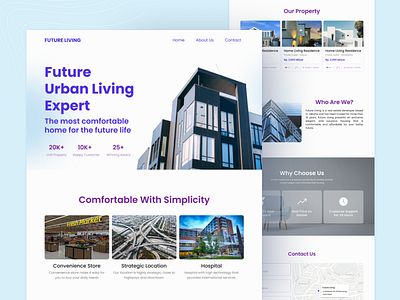 Future Living - Property Landing Page Website apartement architecture branding website clean design home page house landing page marketing website minimalist properties property property landingpage property website ui ux web web design website