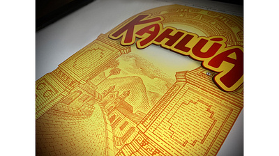 Kahlua Packaging Label Illustrated by Steven Noble artwork branding crosshatch design engraving etching illustration illustrator ink kahlua line art logo packaging scratchboard steven noble woodcut