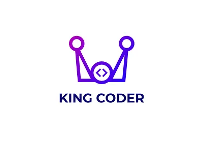 King Coder Logo Design ai code ai coder artificial code artificial coder artificial coder logo brand brand identity branding code logo coder logo king code king coder king coder logo design king technology logo logo logo design modern logo tech logo technology logo web development logo
