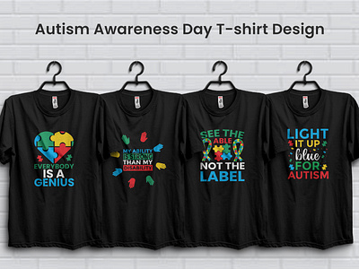 Autism Awareness T-shirt Design Bundle apparel autism autism awareness autism design autism t shirt autistic awareness children clothing fashion illustration mental health print t shirt t shirt design tee vector