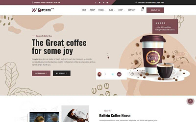 Dreamhub-Coffee-Shop HTML5 Template bar cafe coffe restaurant coffee coffee hous coffee shop company delivery food fruits menu modern order organic reservation responsive restaurant shop store wine