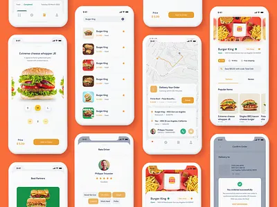 COOK - Food & Drink Delivery Mobile App UI Kit branding delivery app delivery mobile app fb app fb mobile app fb ui design food food drink delivery app food app food delivery app ui design uiux uiux design