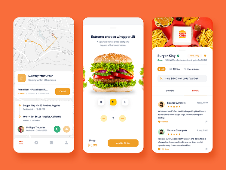 Premium Vector  Food delivery service, fast food delivery