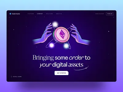 Crypto app hero section art bitcoin clean coin crypto crypto website design hero header hero section home page illustration landing page minimal product page ui ui design ux ux design web app web design