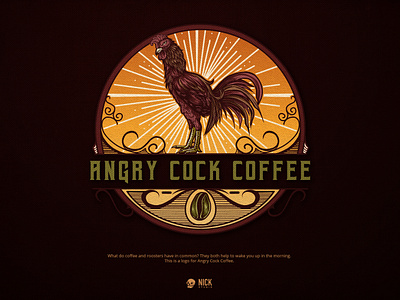 Angry Cock Coffee brand identity branding design design studio graphic design hand drawing hand drawn illustration illustrator logo logo design vector vintage vintage design vintage logo