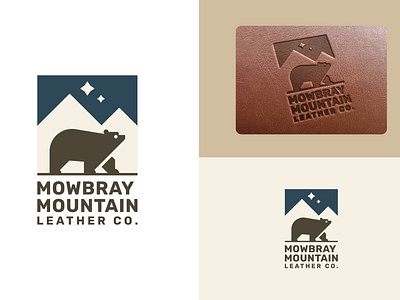 Mowbray Mountain Leather Co. Logo bear brand identity brand identity design branding branding design design graphic design illustration leather leather company logo logo design mountains nature outdoors tennessee visual identity