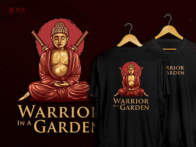 Warrior In A Garden apparel brand identity branding design design studio graphic design hand drawing hand drawn illustration illustrator logo logo design merchandise t shirt t shirt design vector vintage vintage design vintage logo