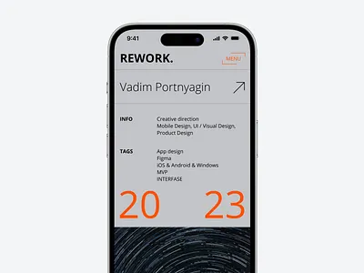 Portfolio Work Mobile app case study clean concept contact interaction design interface layout minimal mobile mobile app modern portfolio project typography ui ux visual identity web work