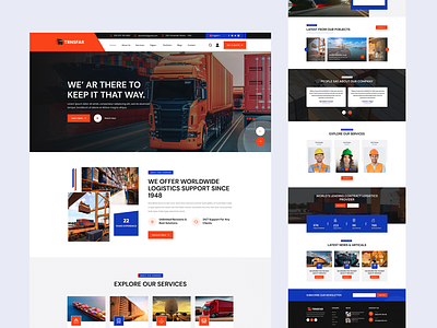Trnsfar_Logistic Shipping Landing Page agency business cleaning company corporate design graphic design ui