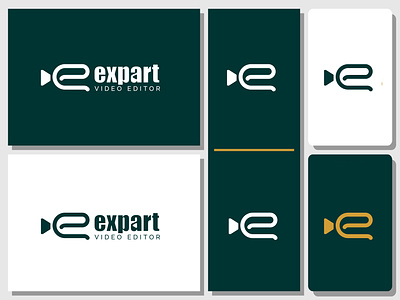 Expart video editor logo. E letter with video icon color grading creative cut dynamic effects enhancements film graphics montage motion motion graphics post production precision professional quality seamless timeline transitions video visual